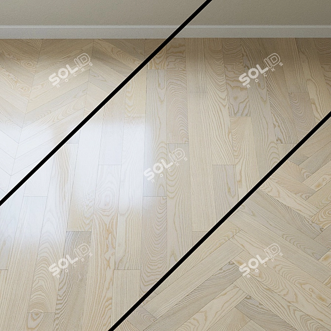 French Chevron Ash Parquet by Upofloor 3D model image 1