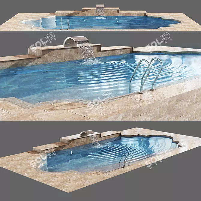 VRay Advanced 3D Pool Design 3D model image 1