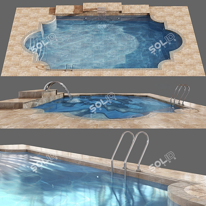 VRay Advanced 3D Pool Design 3D model image 2