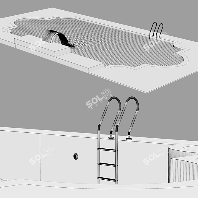 VRay Advanced 3D Pool Design 3D model image 4