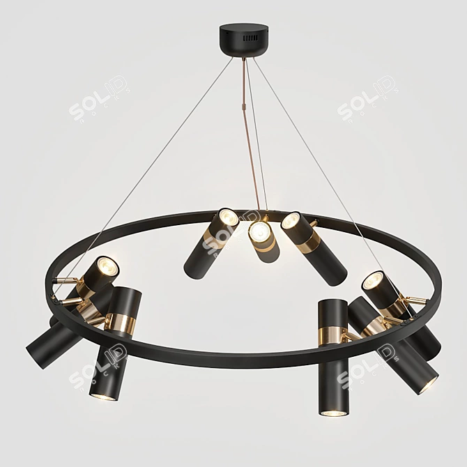 Sleek 9-Light Lampatron Spoor Pendant 3D model image 2