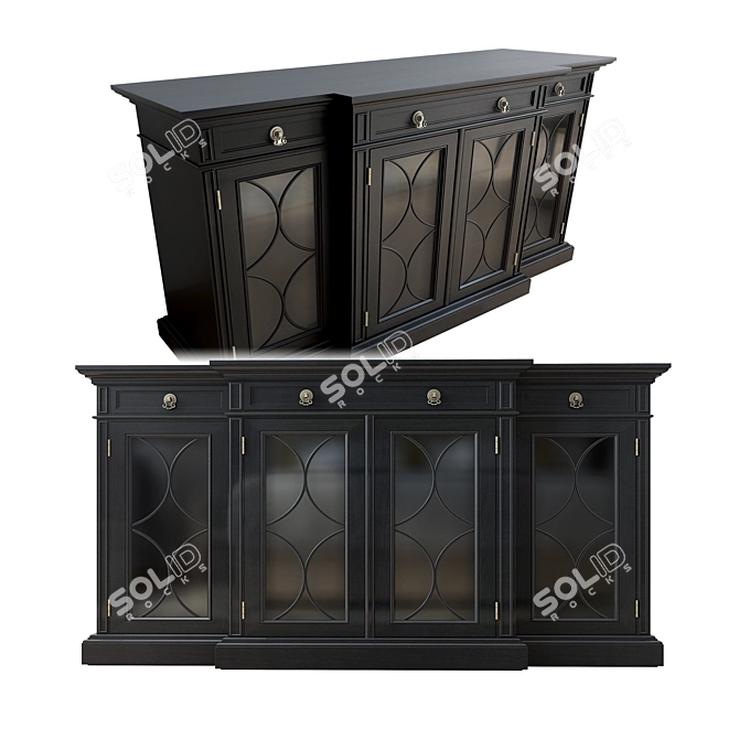 Twilight Peak Oak Console 3D model image 1