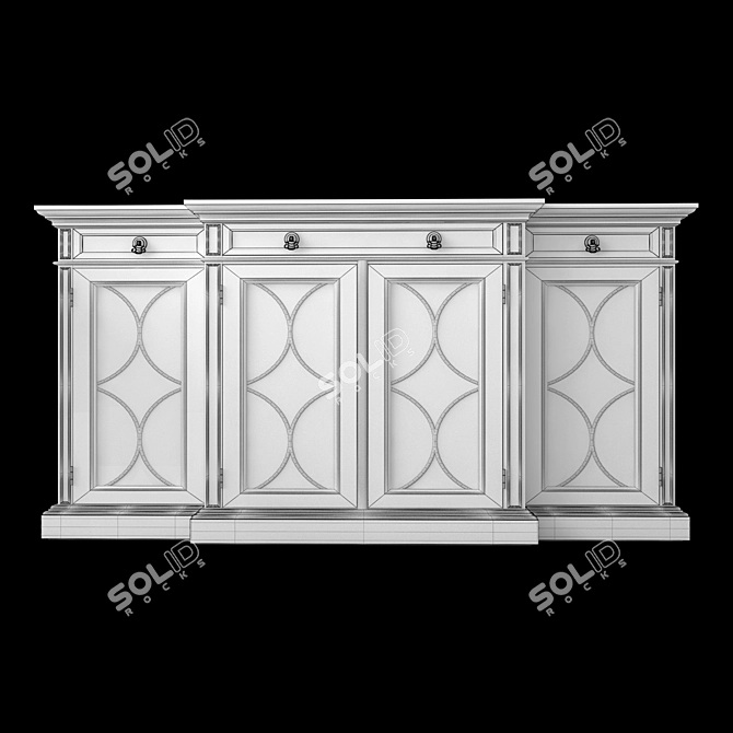 Twilight Peak Oak Console 3D model image 2