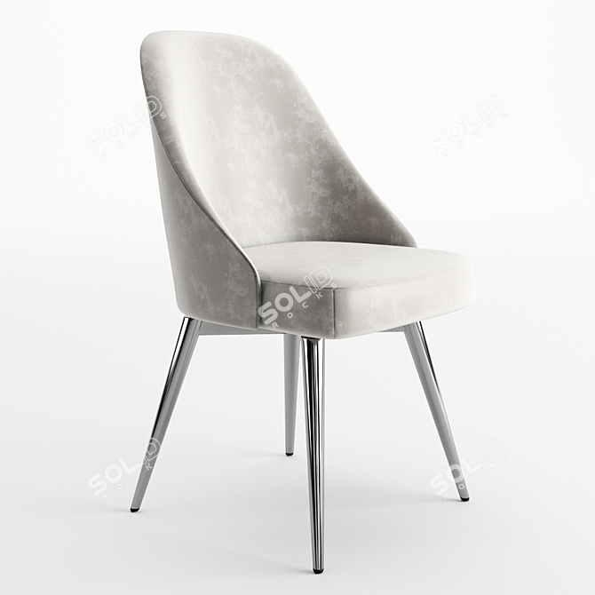 Velvet Swivel Office Chair - Mid-Century Elegance 3D model image 2