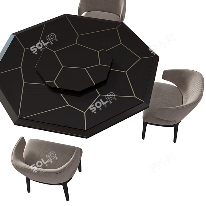 Luxurious Octagonal Carpanese Table 3D model image 3
