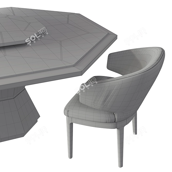 Luxurious Octagonal Carpanese Table 3D model image 5