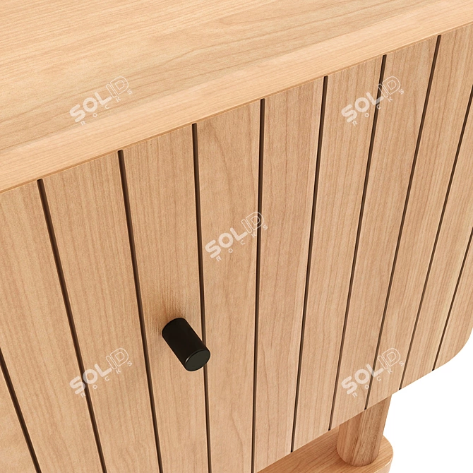 Sleek Oak Bedside Table 3D model image 3