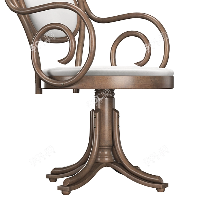 Vintage Bentwood Chair B-8033 - Elegant & Stylish 3D model image 2