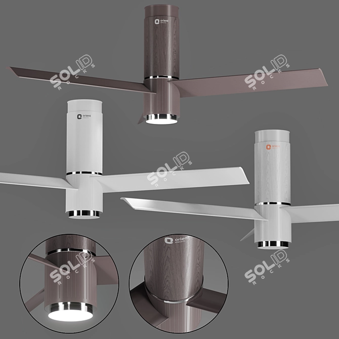 Sleek Smart Ceiling Fan 3D model image 1