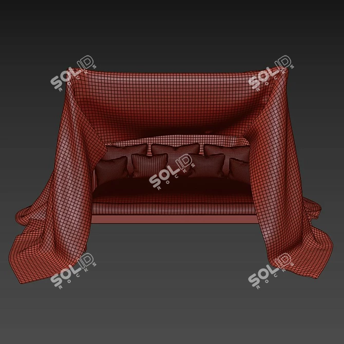 Outdoor Lounge Sofa with Canopy - Gervasoni 3D model image 3