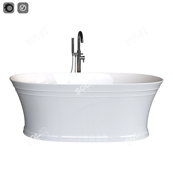 Vintage Charm: Ravak Retro Acrylic Bathtub 3D model image 6