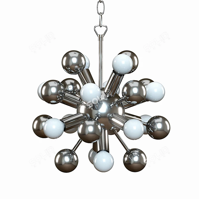 Modern Atom Chandelier, Elegant Design 3D model image 1