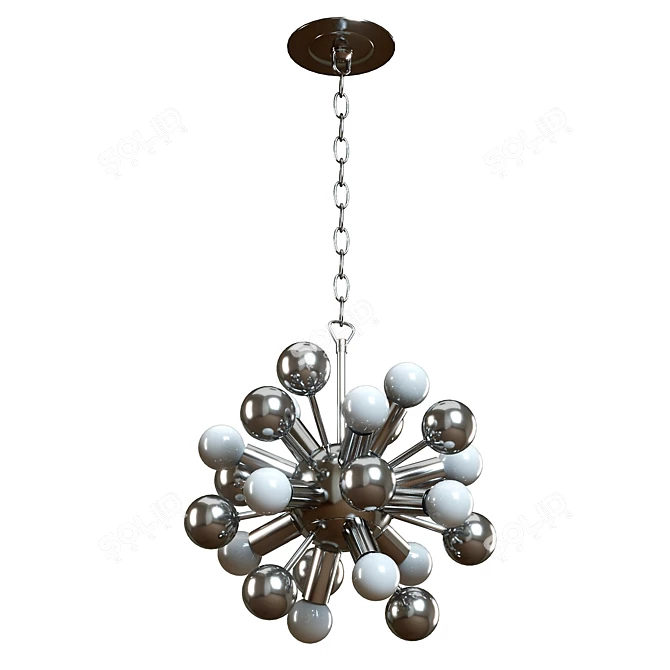 Modern Atom Chandelier, Elegant Design 3D model image 2