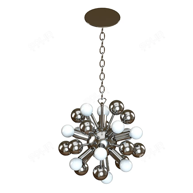 Modern Atom Chandelier, Elegant Design 3D model image 4