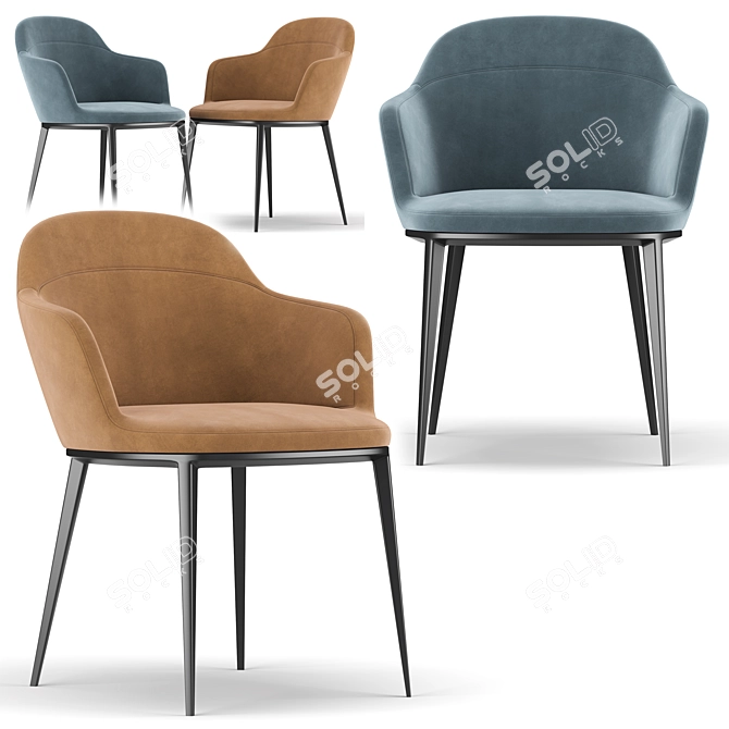 Elegant Ergo Chair 3D model image 2