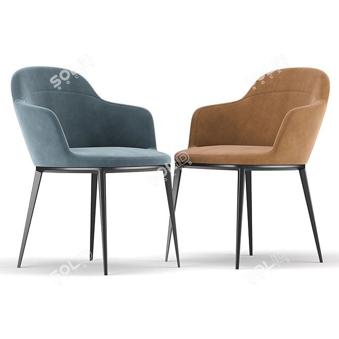 Elegant Ergo Chair 3D model image 4