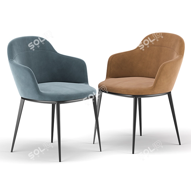 Elegant Ergo Chair 3D model image 5