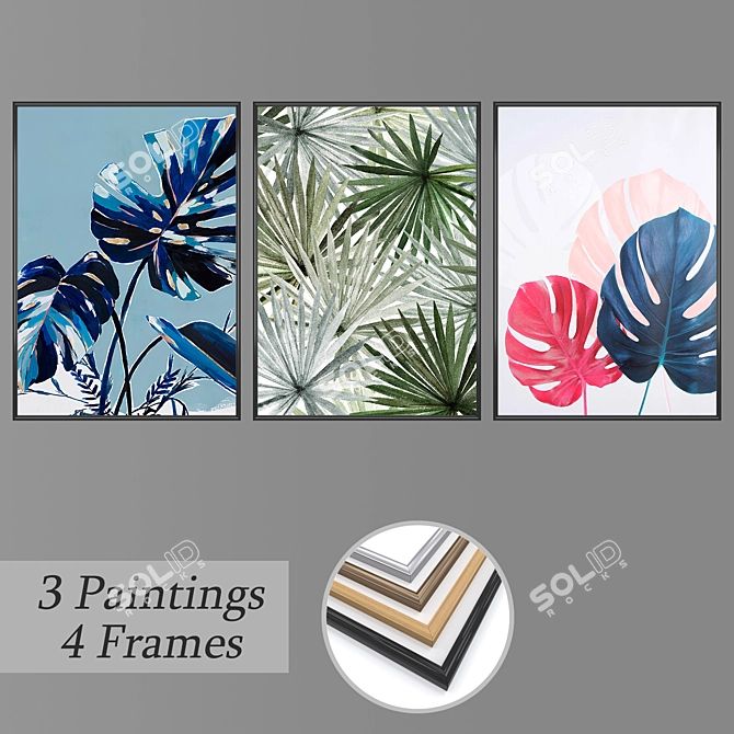 Modern Wall Art Set - No 1906 3D model image 1