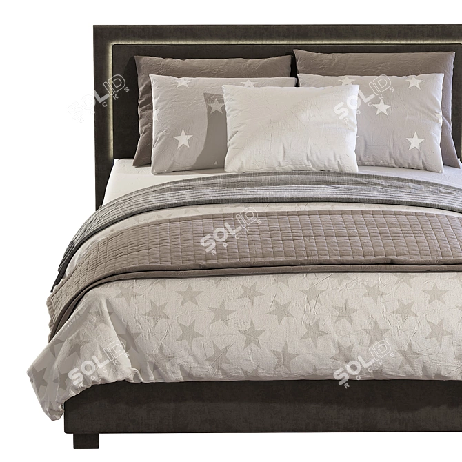 Sleek Teen Bed Frame: 200 x 120 cm 3D model image 3