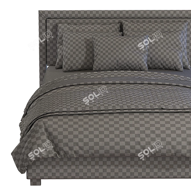 Sleek Teen Bed Frame: 200 x 120 cm 3D model image 5