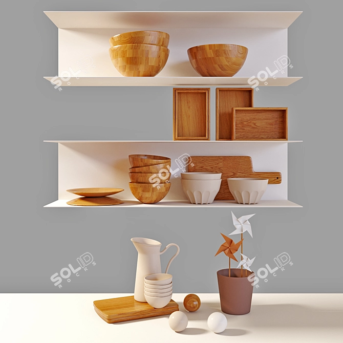 Elegant Decor Set 3D model image 1