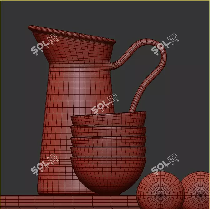 Elegant Decor Set 3D model image 5