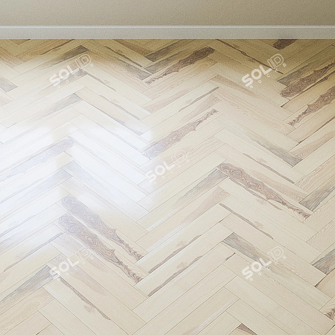 French Fir Chevron Parquet 3D model image 2