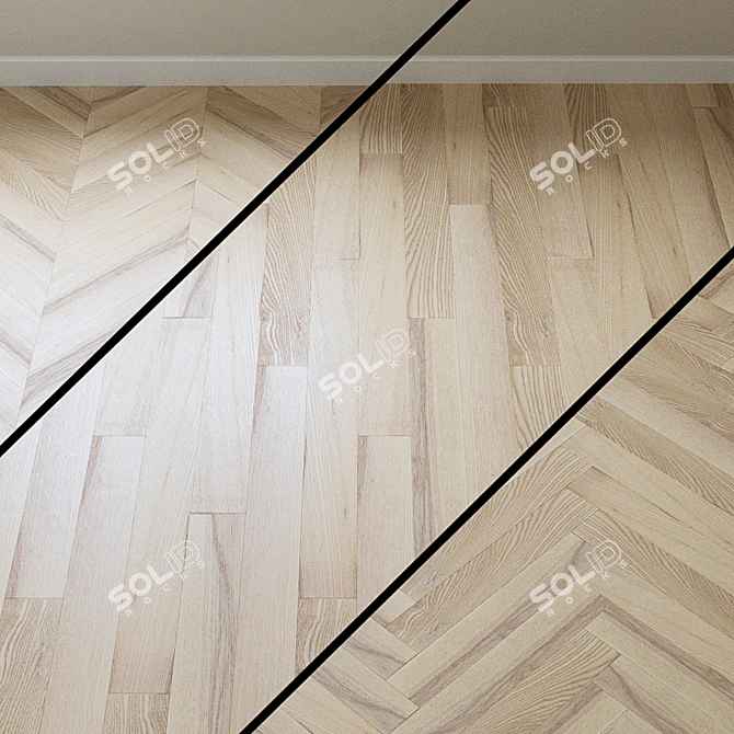 Upofloor ASH Chevron Parquet 3D model image 1