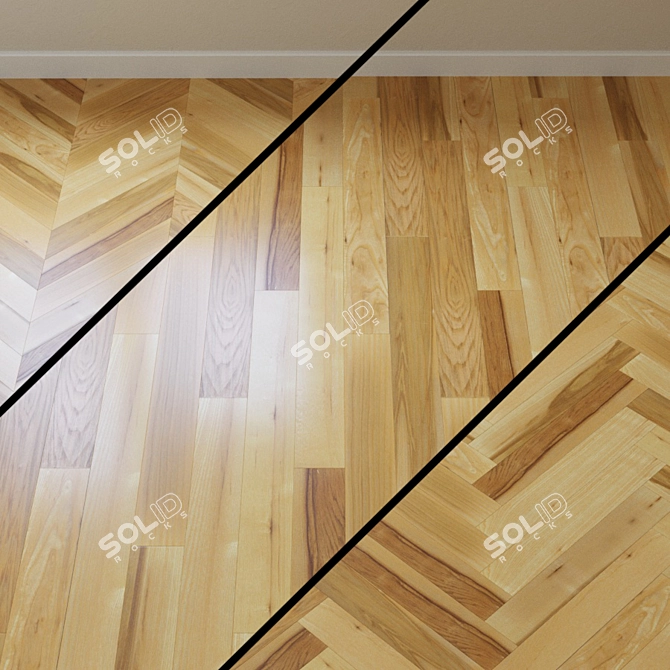 Title: French Oak Chevron Parquet 3D model image 1