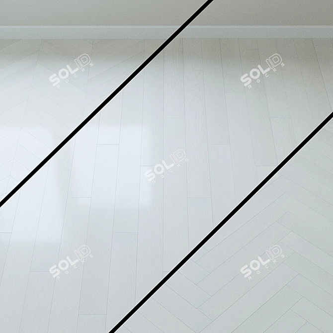 Elegant Ash Parquet Flooring 3D model image 1