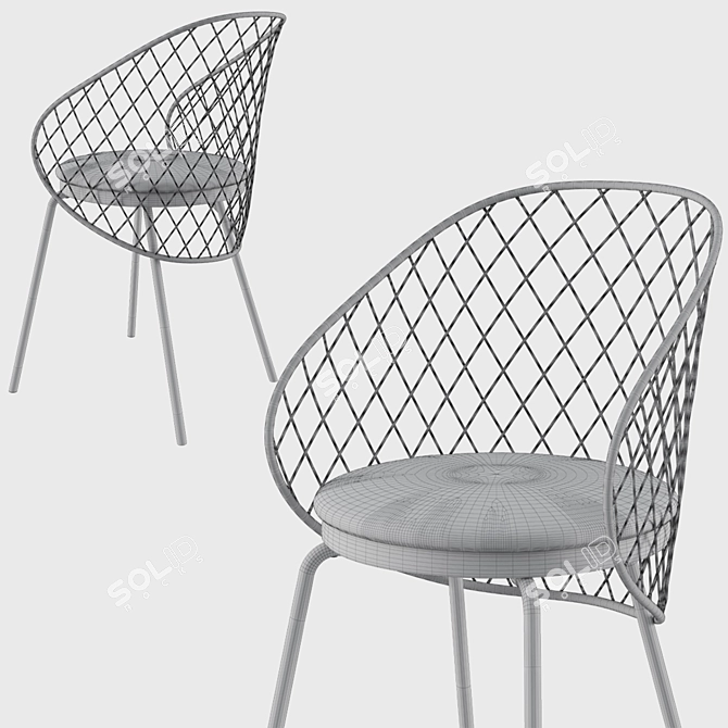 13 Arm Wire Chair | W-460xD-490xH-750 mm 3D model image 3