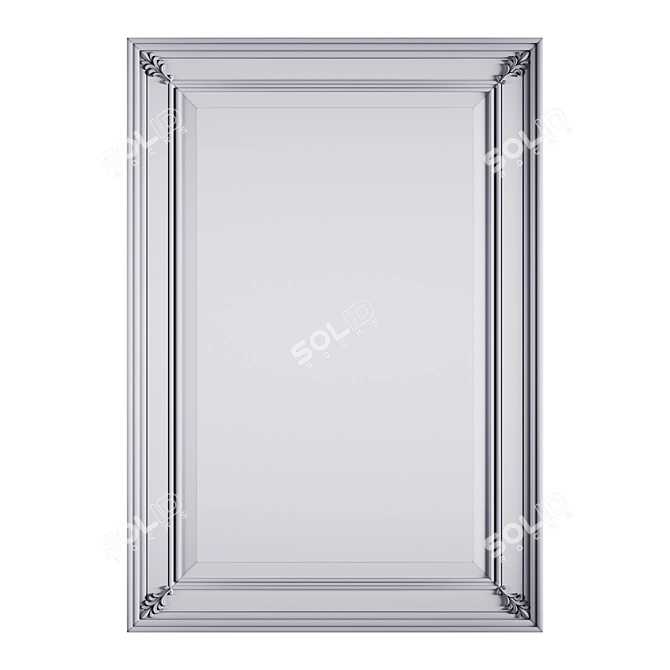 Elegant Gold Frame Mirror 3D model image 2