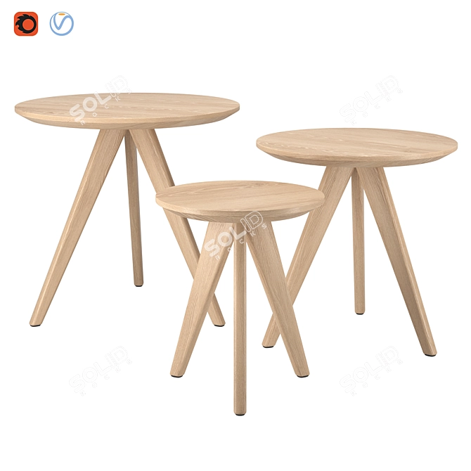 Modern Coffee Tables Set 3D model image 1