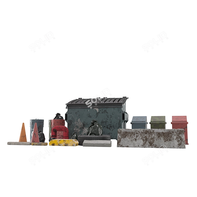 Urban Props Bundle 3D model image 3