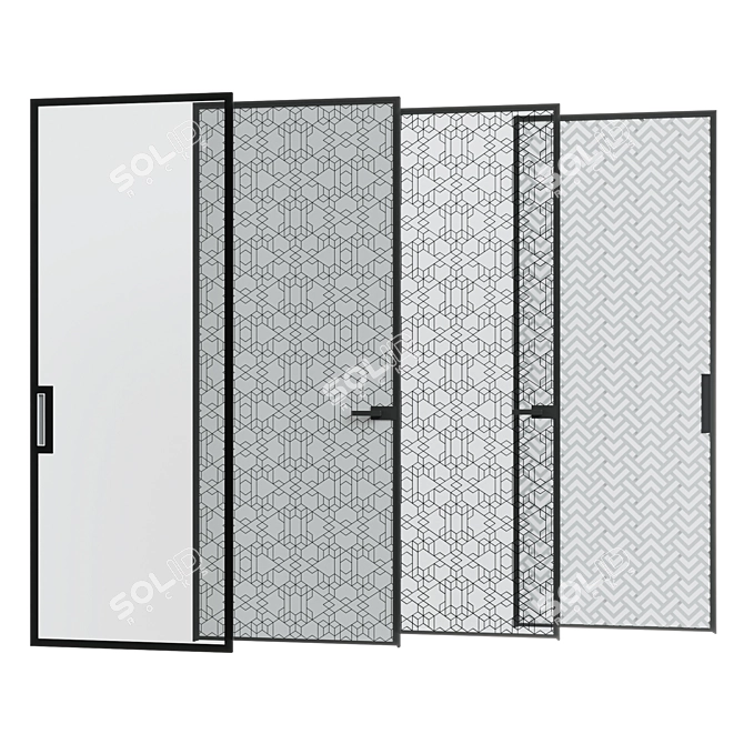 Stylish JAP Doors 3D model image 1