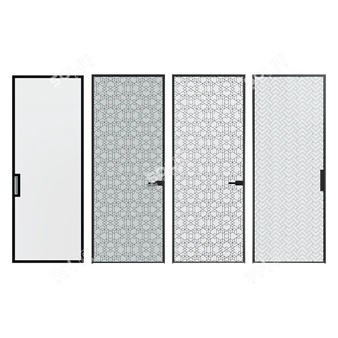 Stylish JAP Doors 3D model image 2