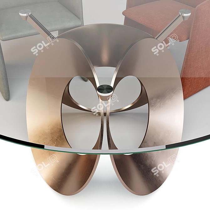 Modern Italian Dining Set: Oracle Table & Aura Chairs 3D model image 4