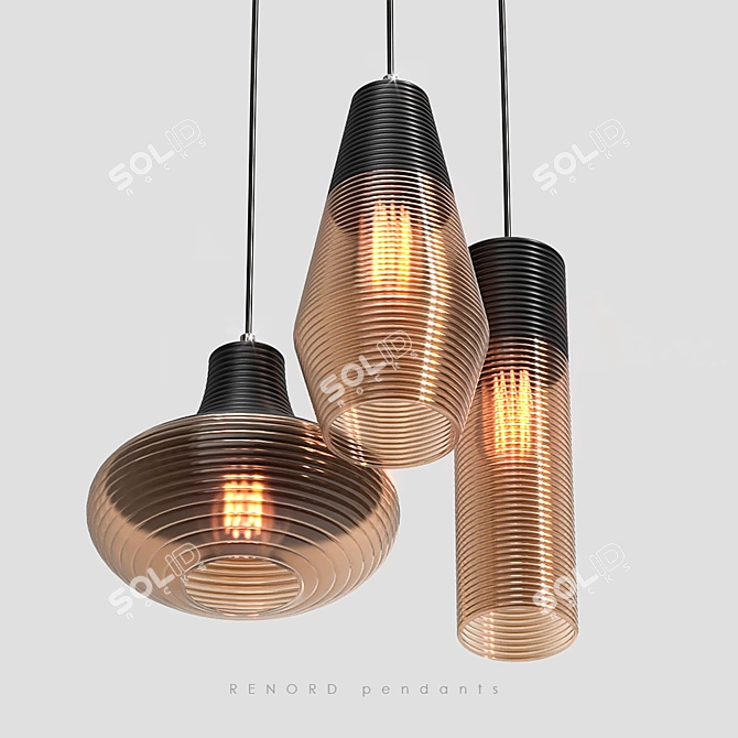 Renord Amber Pendant Lamp Collection 3D model image 1