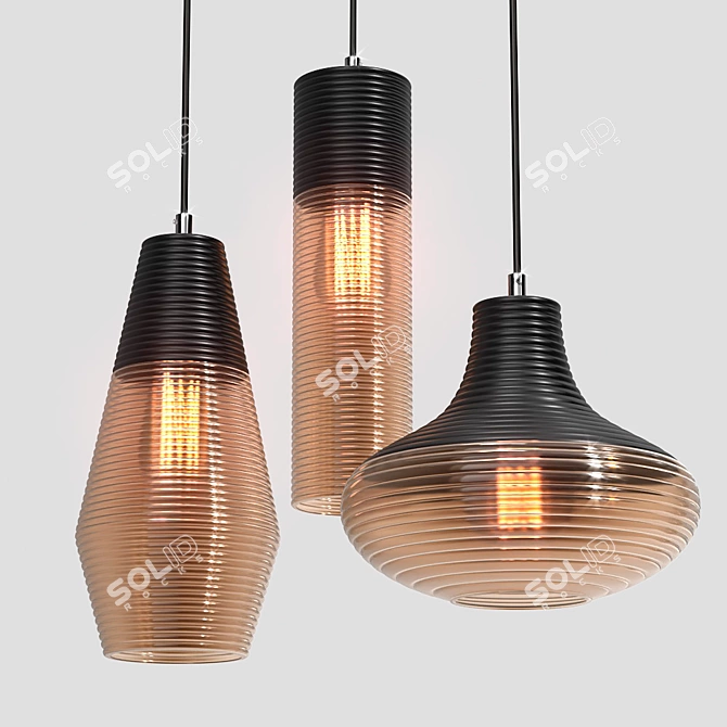 Renord Amber Pendant Lamp Collection 3D model image 4