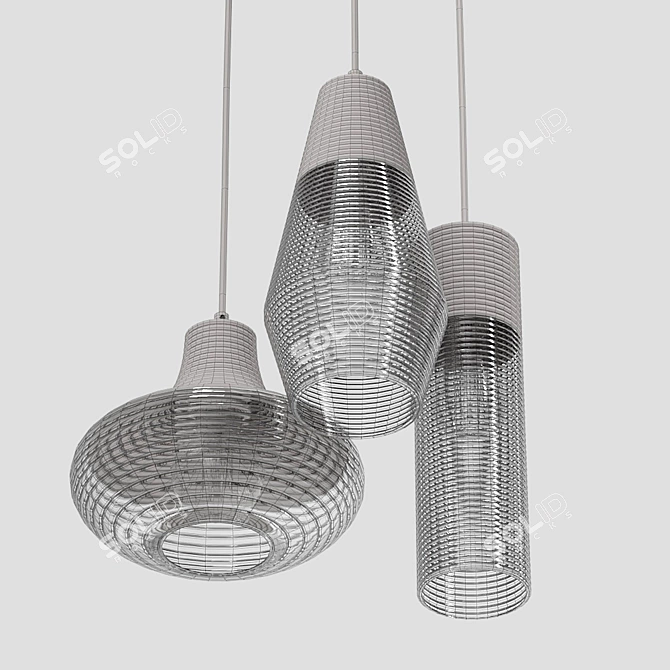 Renord Amber Pendant Lamp Collection 3D model image 5