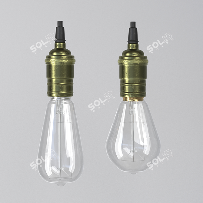 Retro Edison Lamp: Vintage E27 Socket 3D model image 1