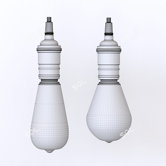 Retro Edison Lamp: Vintage E27 Socket 3D model image 3