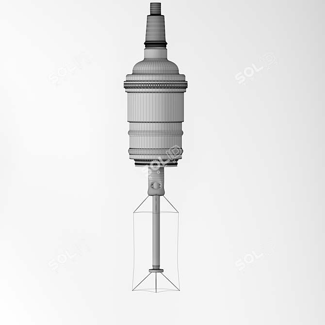 Retro Edison Lamp: Vintage E27 Socket 3D model image 4
