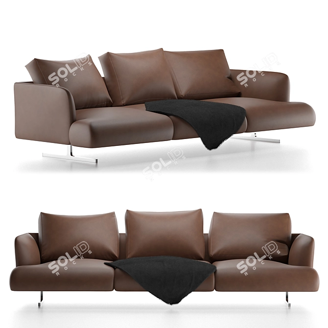 Contemporary Mondini Sofa: Stylish & Comfortable 3D model image 1