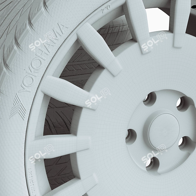 Title: OZ Rally Racing White Wheels 3D model image 4