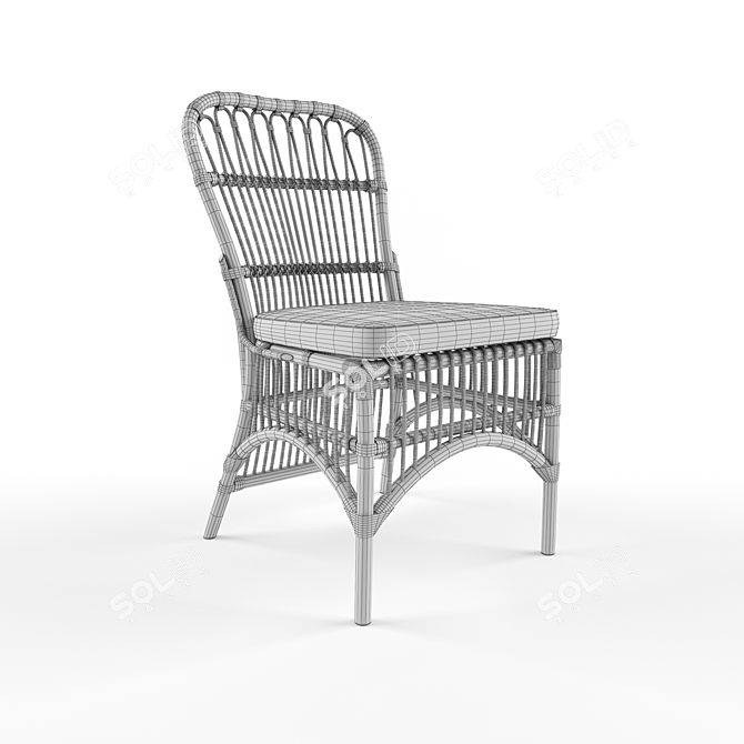 Natural Rattan Loop Chair: Stylish and Comfortable 3D model image 3