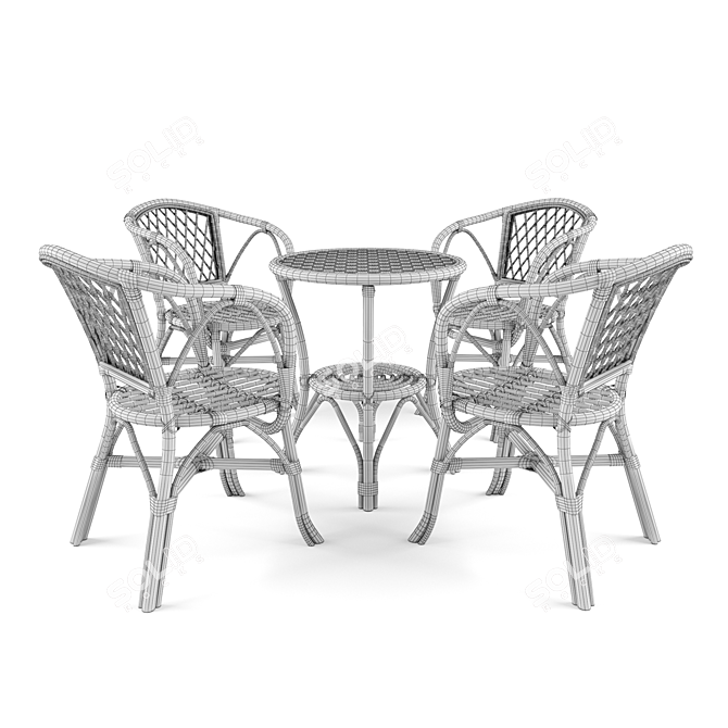 Outdoor Rattan Furniture Set 3D model image 3
