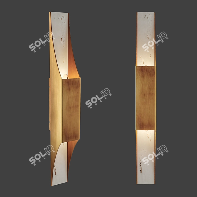 CB2 Travertine Sconce 3D model image 1
