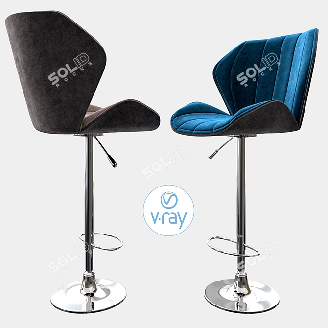 Sleek 2015 Bar Stool 3D model image 2