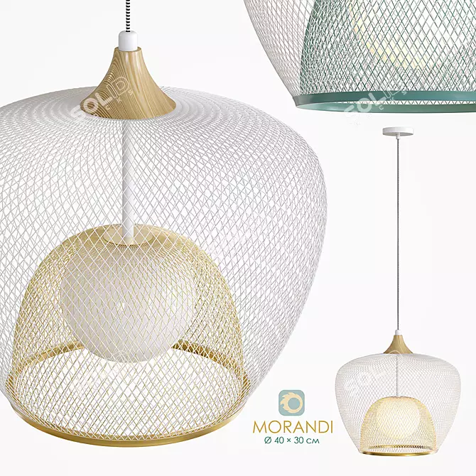 Scandinavian Style Mesh Pendant 3D model image 1